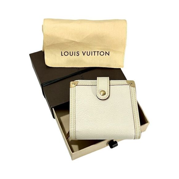 Louis Vuitton Suhali Leather Compact Zip Bi-Fold Wallet White/Ivory - Picture 1 of 11